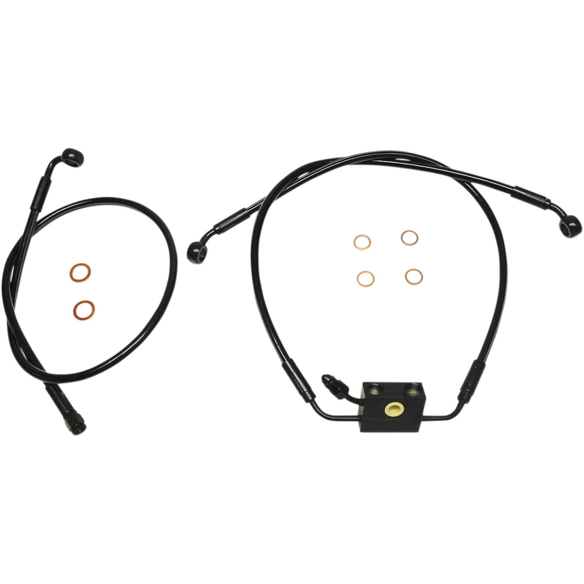 Magnum Shielding #SBB1335-28 - Brake Line - XR - Dual Disc - ABS - Black - Softail
