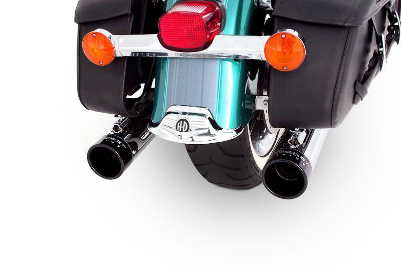 Rinehart Racing 100-0103 - True Dual Exhaust for 95-08 Harley Touring - 3.5" / Black with Black End Caps
