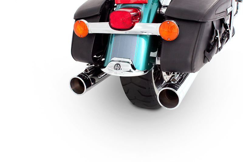 Rinehart Racing 100-0103 - True Dual Exhaust for 95-08 Harley Touring - 3.5" / Black with Black End Caps