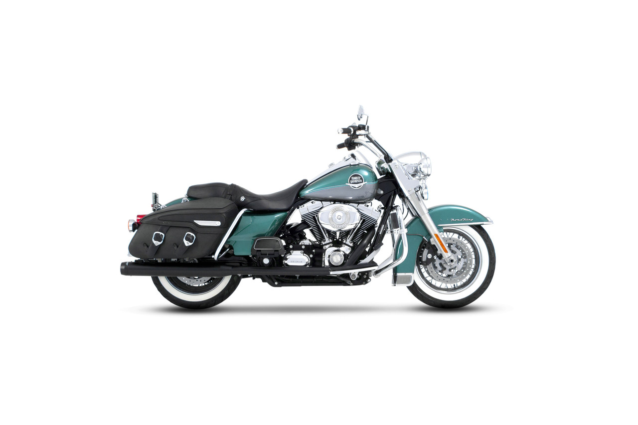 Rinehart Racing 100-0202 - True Dual Exhaust for 95-08 Harley Touring - 4" / Chrome with Black End Caps