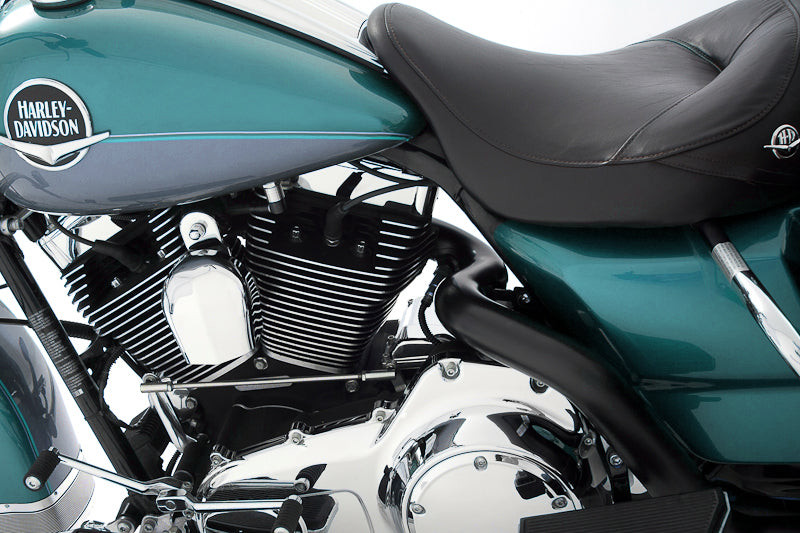 Rinehart Racing 100-0202 - True Dual Exhaust for 95-08 Harley Touring - 4" / Chrome with Black End Caps
