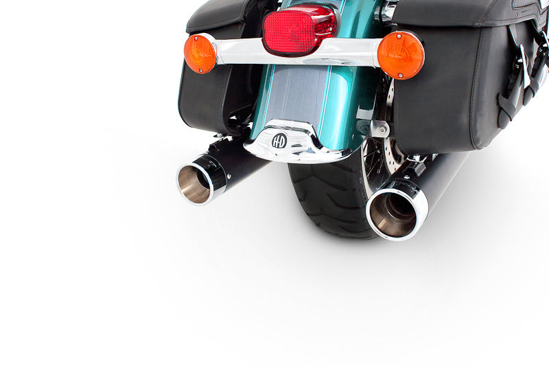 Rinehart Racing 100-0203 - True Dual Exhaust for 95-08 Harley Touring - 4" / Black with Black End Caps