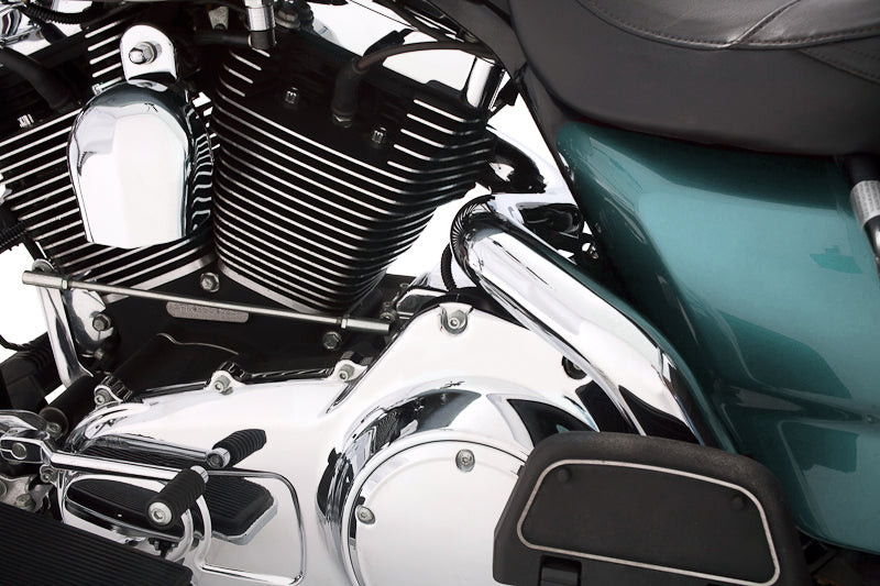 Rinehart Racing 100-0203C - True Dual Exhaust for 95-08 Harley Touring - 4" / Black with Chrome End Caps