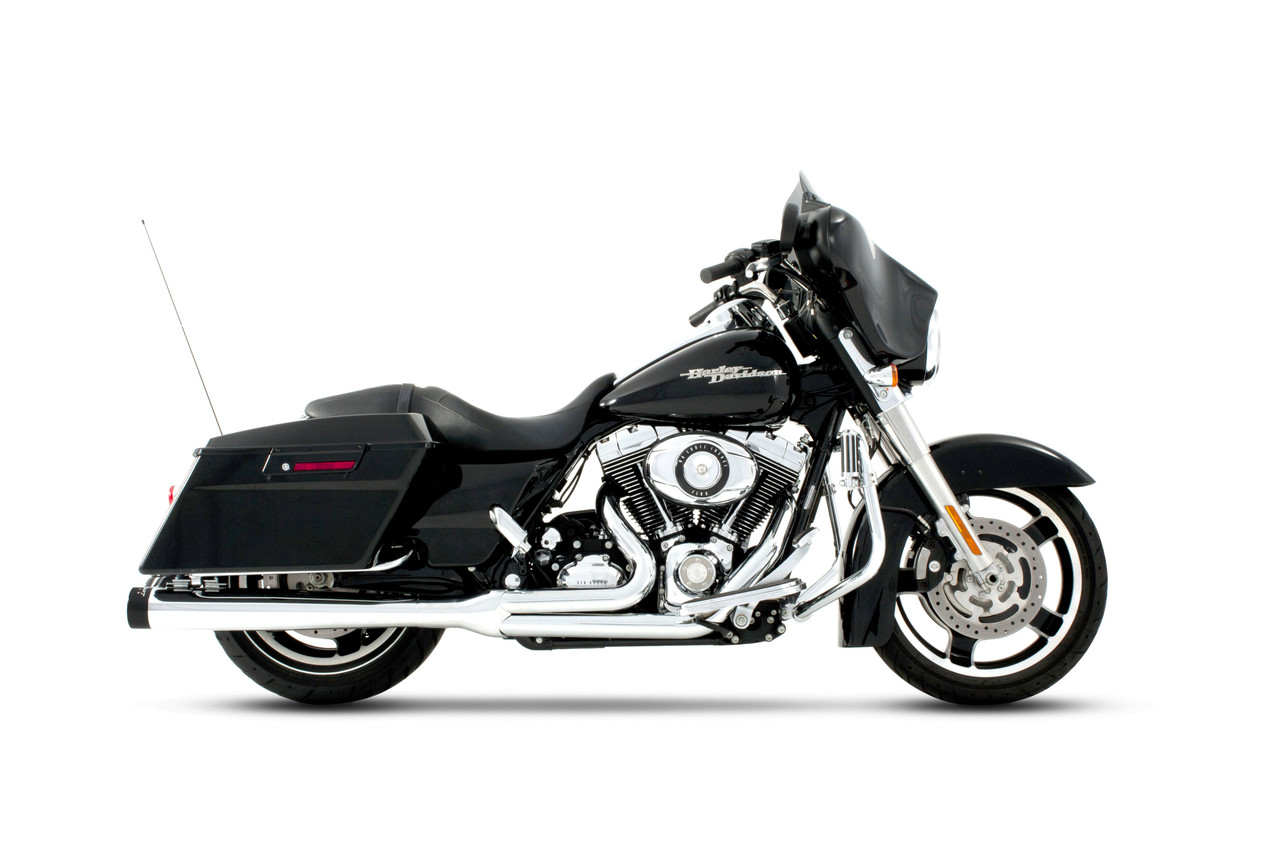 Rinehart Racing 200-0105 - 2-into-1 Exhaust for Harley Touring for 95-08 - 1995-2008 / Black w/ Black End Caps