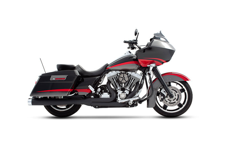 Rinehart Racing 200-0105 - 2-into-1 Exhaust for Harley Touring for 95-08 - 1995-2008 / Black w/ Black End Caps