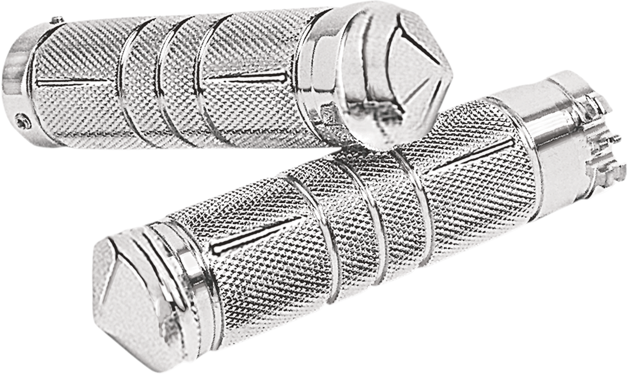 Grips - Knurled - Diamond - Chrome