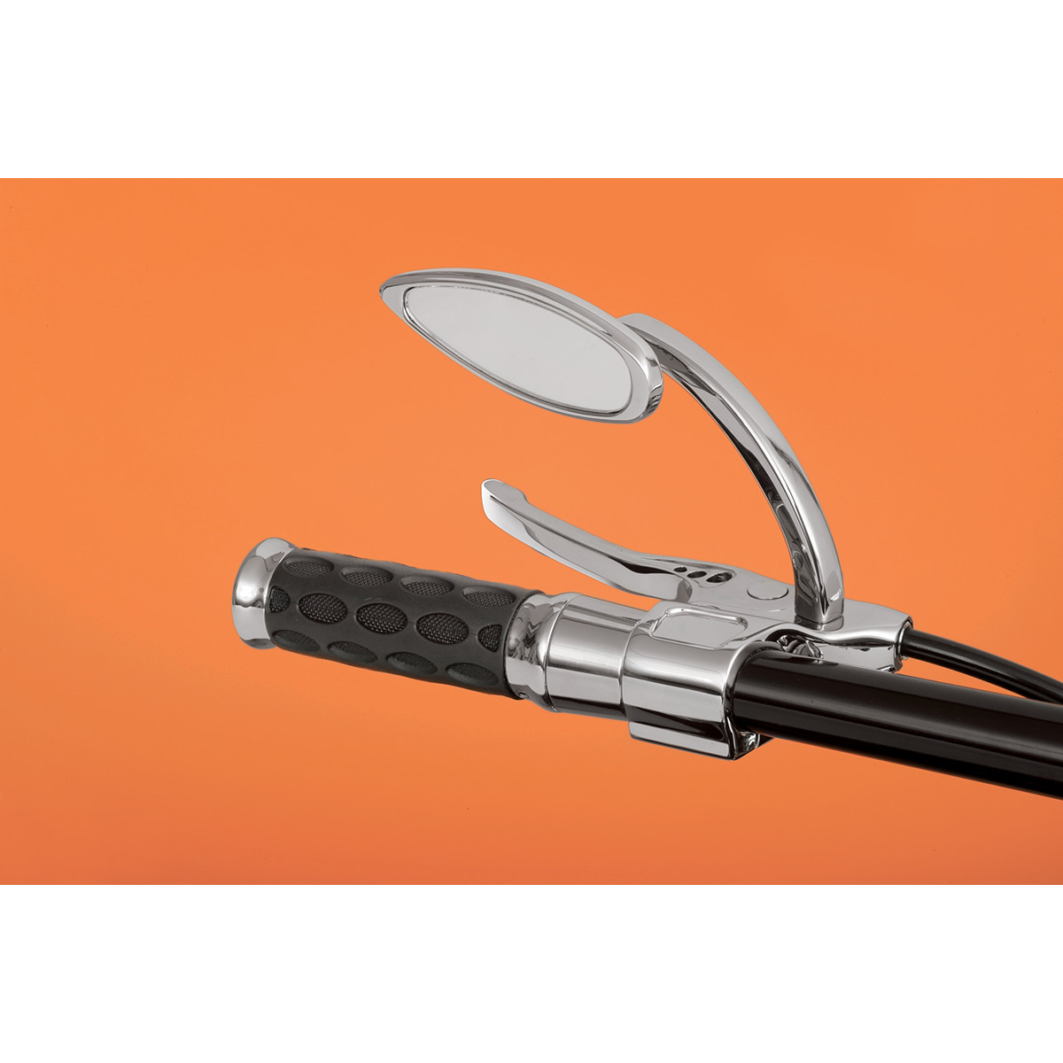 Drag Specialties - Custom Rubber Grips - Hotop - Chrome/Rubber