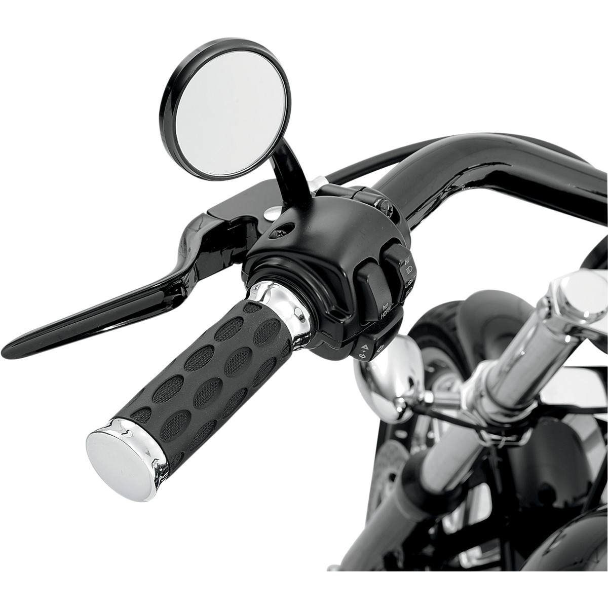 Drag Specialties - Custom Rubber Grips - Hotop - Chrome/Rubber