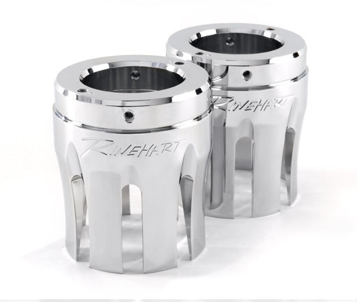 Rinehart Racing 900-0111 - Moto Series Castle End Cap - 4" / Chrome / Castle End Cap Pair