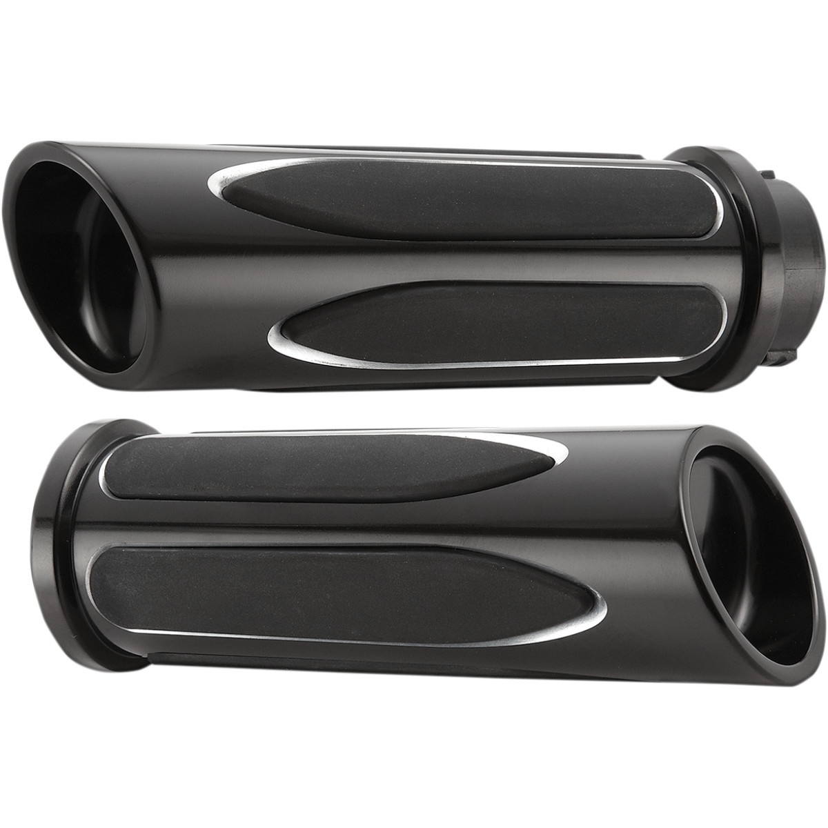Arlen Ness #07-053 - Deep Cut Comfort Series Grips - TBW - Black