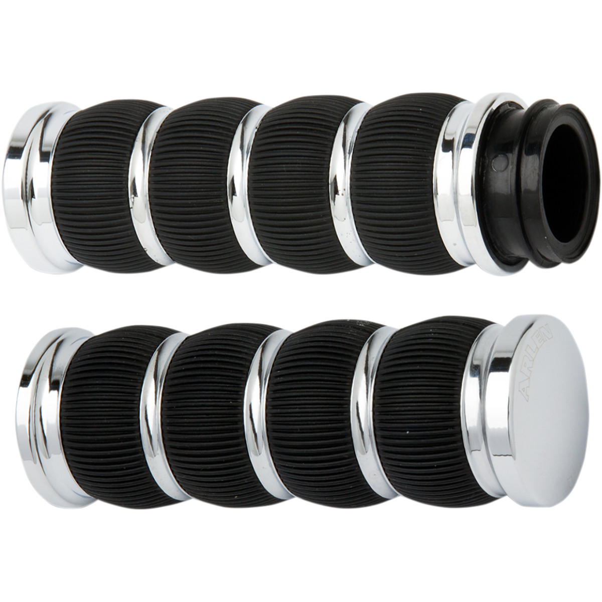 Arlen Ness #07-312 - Fusion Ring Leader Grips - Cable - Chrome