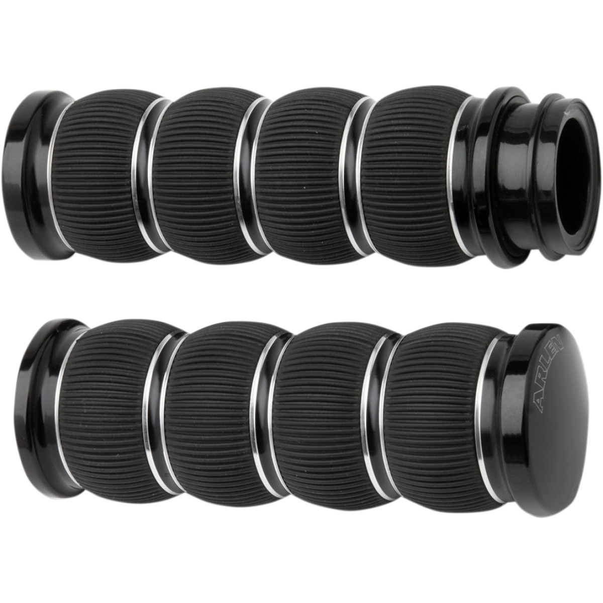 Arlen Ness #07-315 - Fusion Ring Leader Grips - TBW - Black
