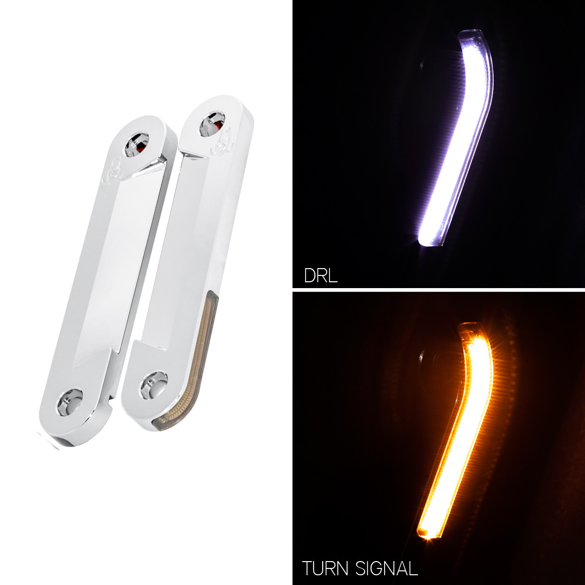 Hogworks Billet Fork Turn / Drl Signals for 14-'25 Street Glide | Chrome