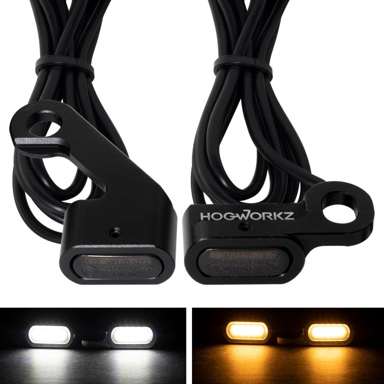 Hogworks Led Handlebar Drl / Turn Signals for Harley® Dyna/Softail/Sportster | Black