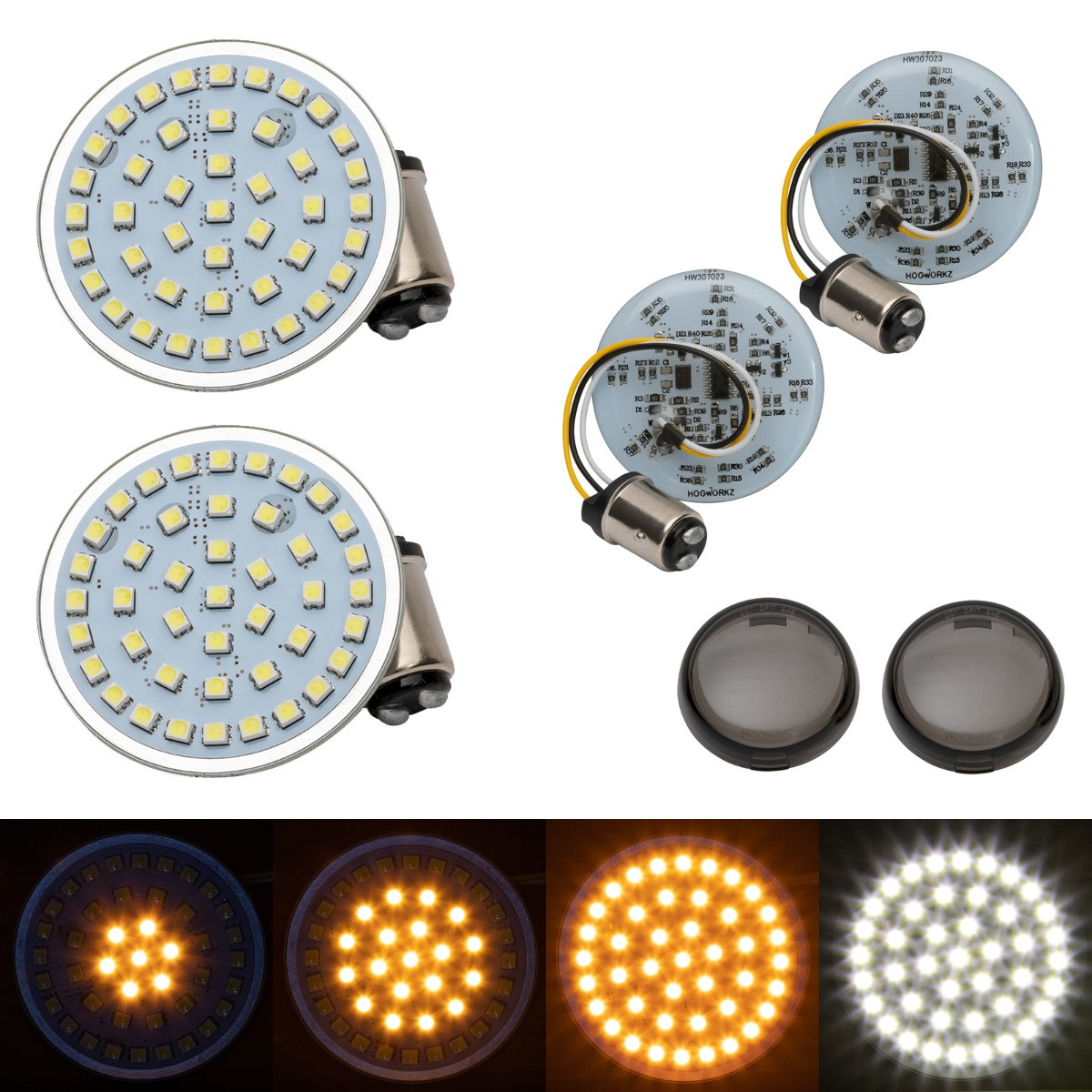 Hogworks Hogworkz® Sequentialz Led Front Turn Signals for Harley-davidson® | 1157 Base, Bullet Lens