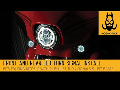 Hogworks Hogworkz® Halomaker® Led Front Turn Signals for Harley-davidson® | 1157 Base, Flat Lens