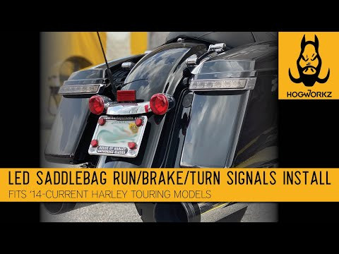 Hogworks Led Saddlebag Turn Signals / Brake / Running Lights | Chrome / Smoked Lens for Harley-davidson® '14-'25