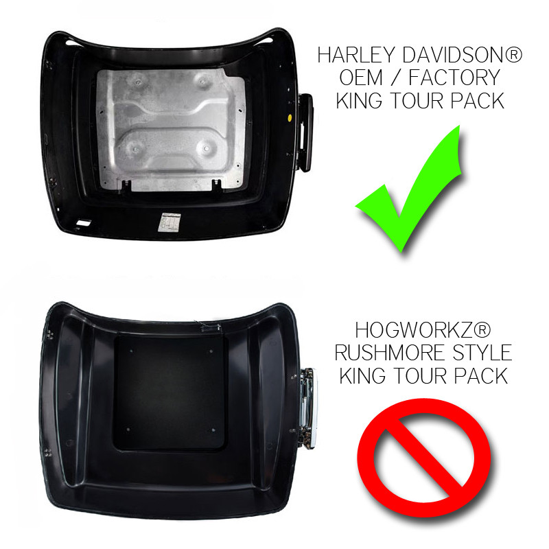 Hogworks Hogworkz® King Tour Pack Liner '14-'25 | Black w/ Silver Stitching Fits Harley® Oem