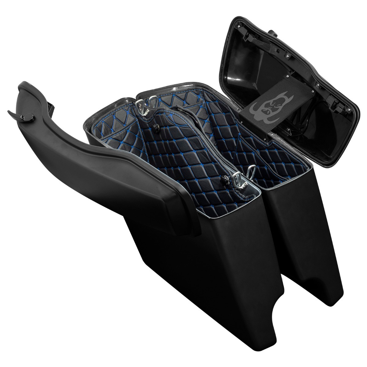 Hogworks Hogworkz® Aftermarket Stretched Saddlebag Liners '14-'25 | Black w/ Blue Stitching