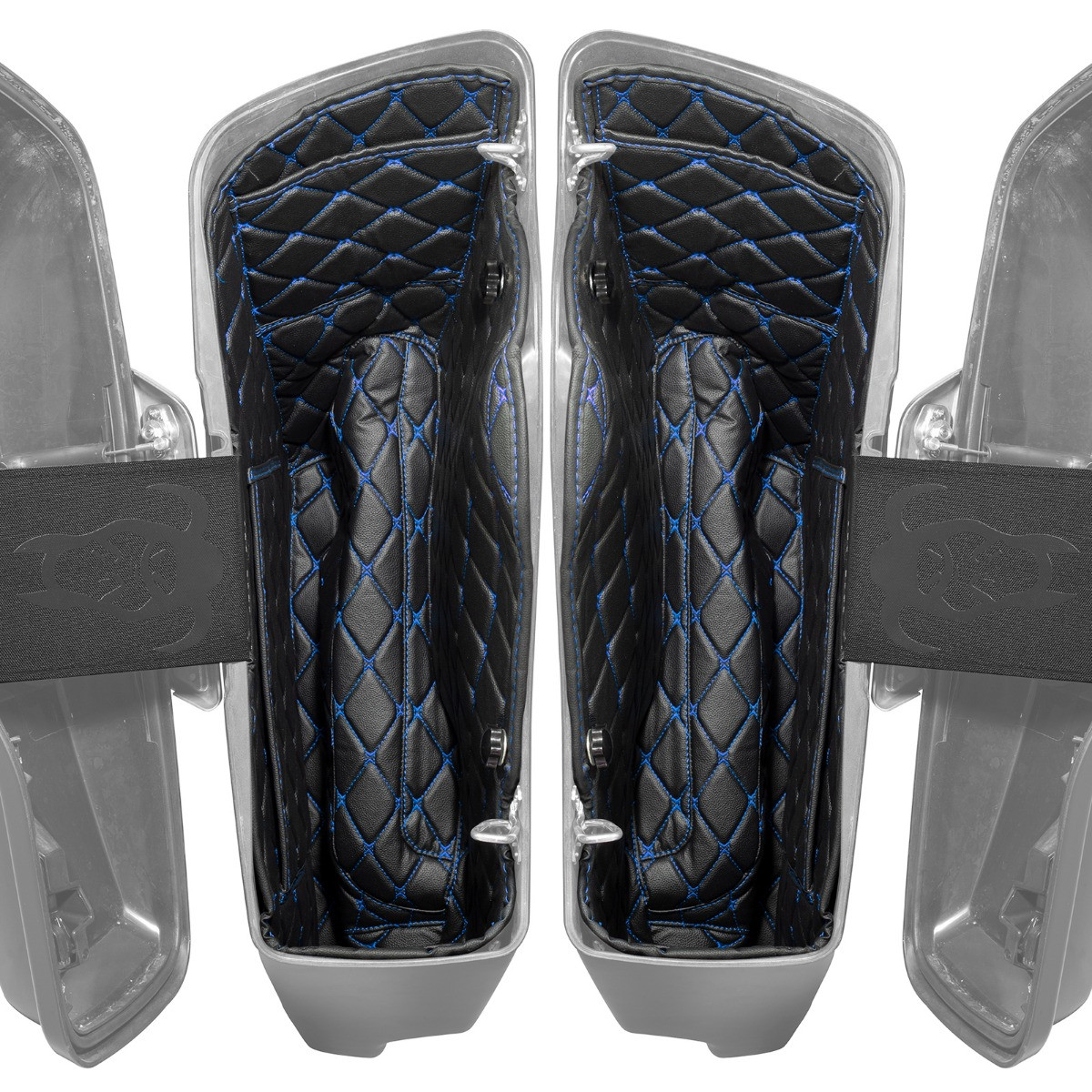 Hogworks Hogworkz® Aftermarket Stretched Saddlebag Liners '14-'25 | Black w/ Blue Stitching