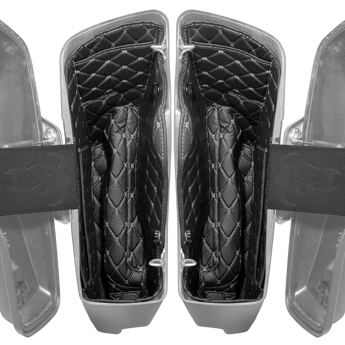 Hogworks Hogworkz® Aftermarket Stretched Saddlebag Liners '14-'25 | Black w/ Silver Stitching