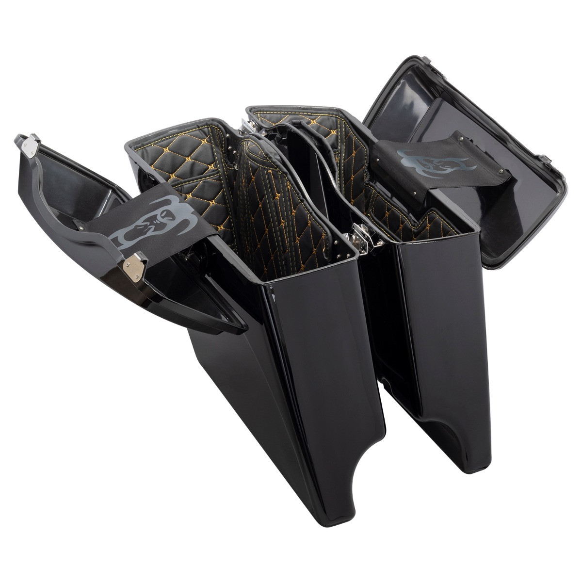 Hogworks Hogworkz® Aftermarket Stretched Saddlebag Liners '94-'13 | Black w/ Gold Stitching