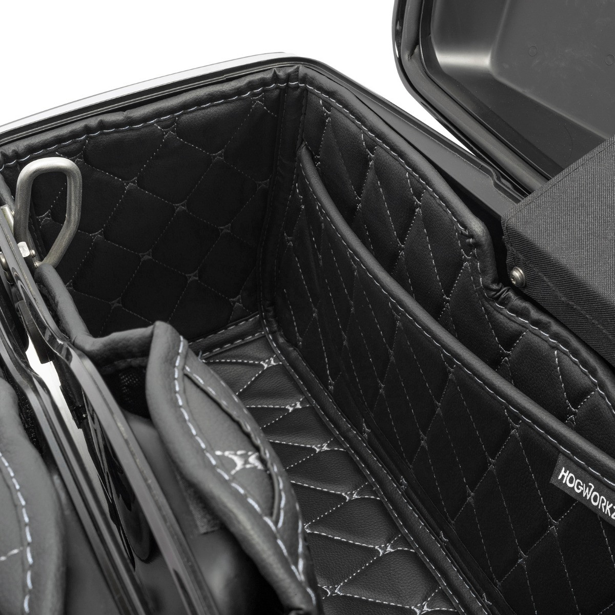 Hogworks Hogworkz® Standard Saddlebag Liners '14-'25 | Black w/ Silver Stitching Fits Harley® Oem