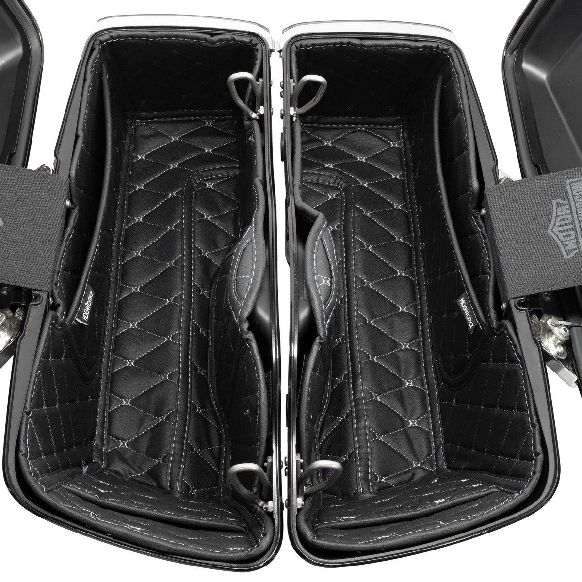 Hogworks Hogworkz® Standard Saddlebag Liners '14-'25 | Black w/ Silver Stitching Fits Harley® Oem