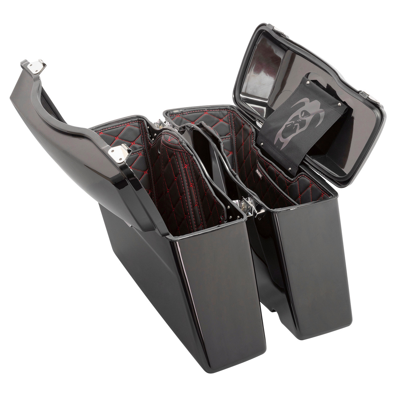 Hogworks Hogworkz® Standard Saddlebag Liners '94-'13 | Black w/ Red Stitching Fits Harley® Oem
