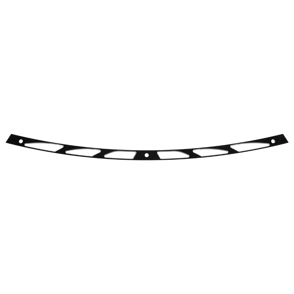 Hogworks Hollow Cut Billet Windshield Trim in Black for Harley® Touring '96-'13