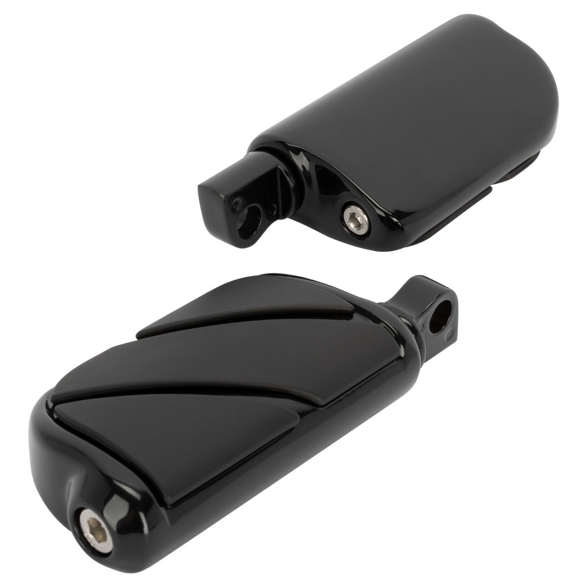 Hogworks Long Angled Adjustable Highway Foot Pegs & Clamps | Black