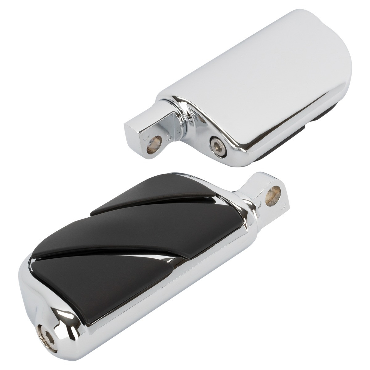 Hogworks Long Angled Adjustable Highway Foot Pegs & Clamps | Chrome