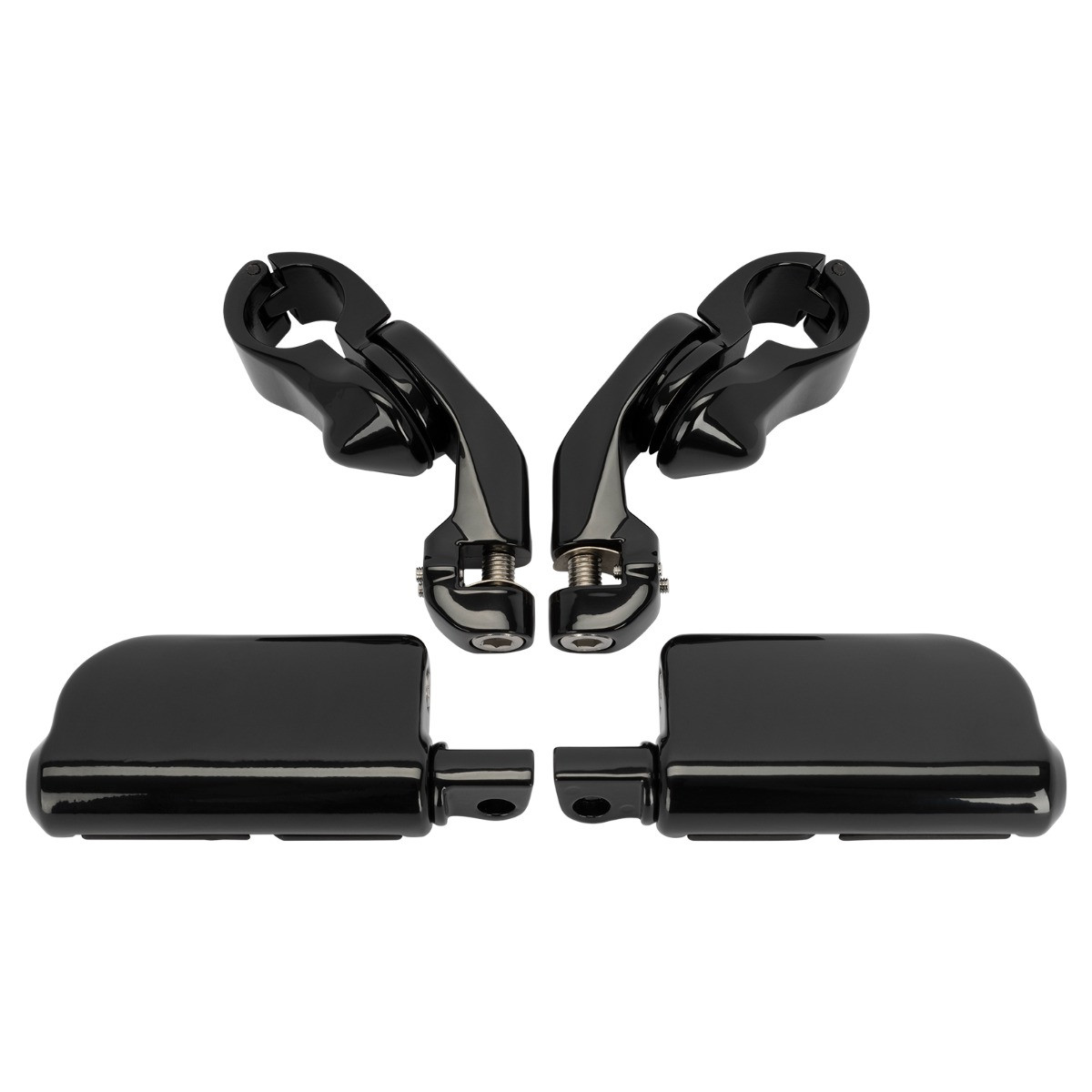 Hogworks Short Angled Adjustable Highway Foot Pegs & Clamps | Black