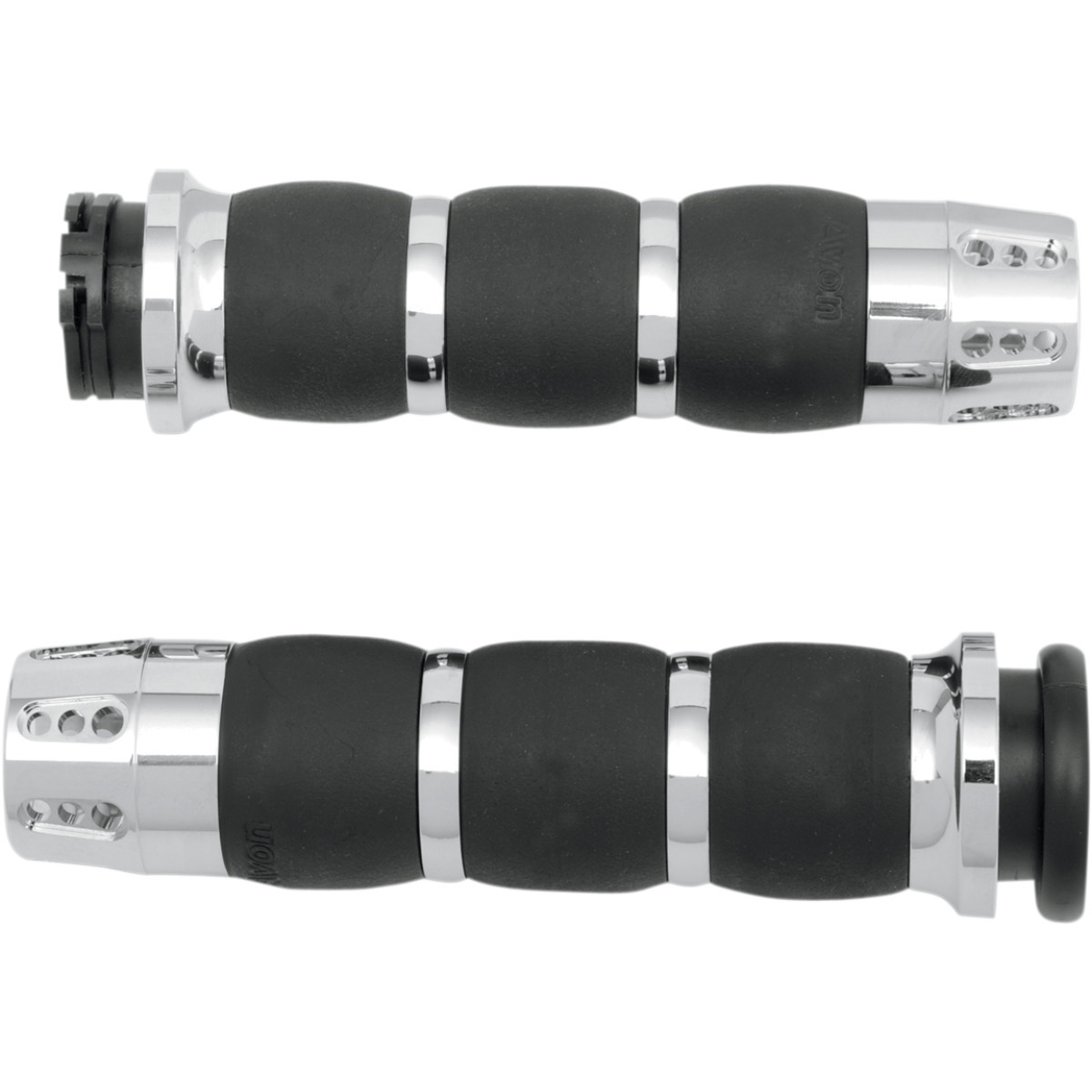 Avon Grips #AIR-93-GAT - Gatlin Velvet Air Grips - Chrome