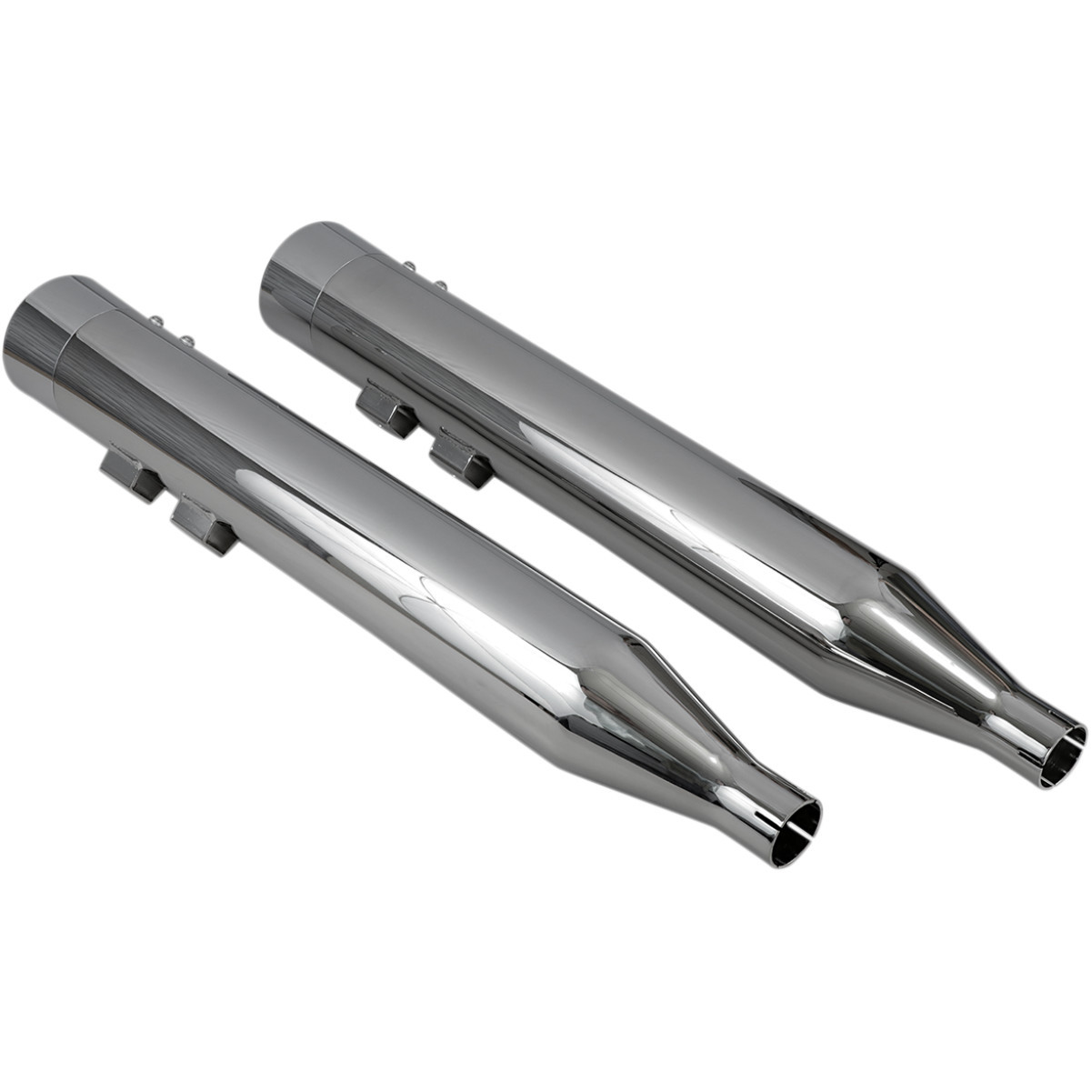 Bassani Xhaust #1F7DNT6 - DNT Straight Can Mufflers for '95-'16 FL - Chrome