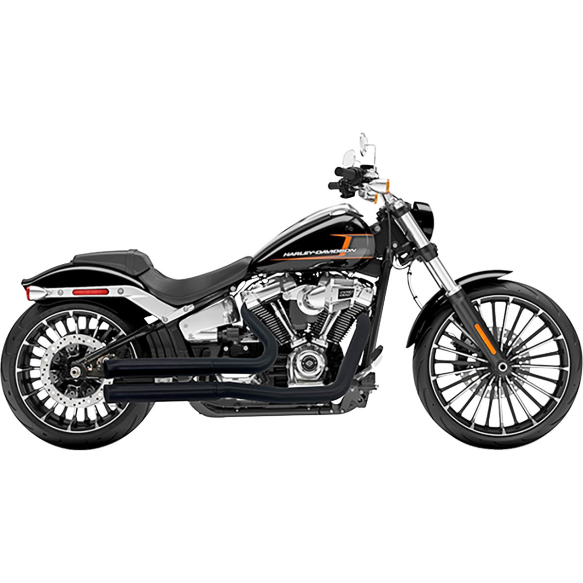 Bassani Xhaust #1S34DB - Pro Street Exhaust - Black - Softail