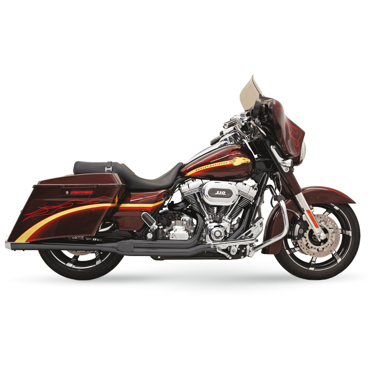 Bassani Xhaust #FLH-737B - Road Rage 2:1 Exhaust - Black