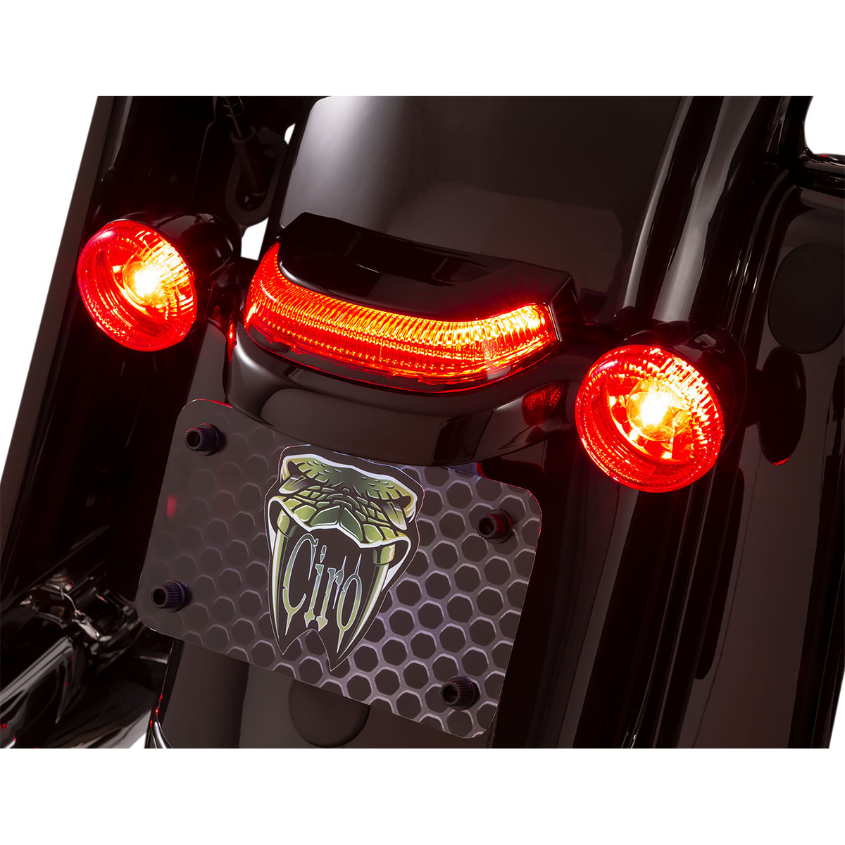 Ciro #40174 - Taillight - Red Lens - Black