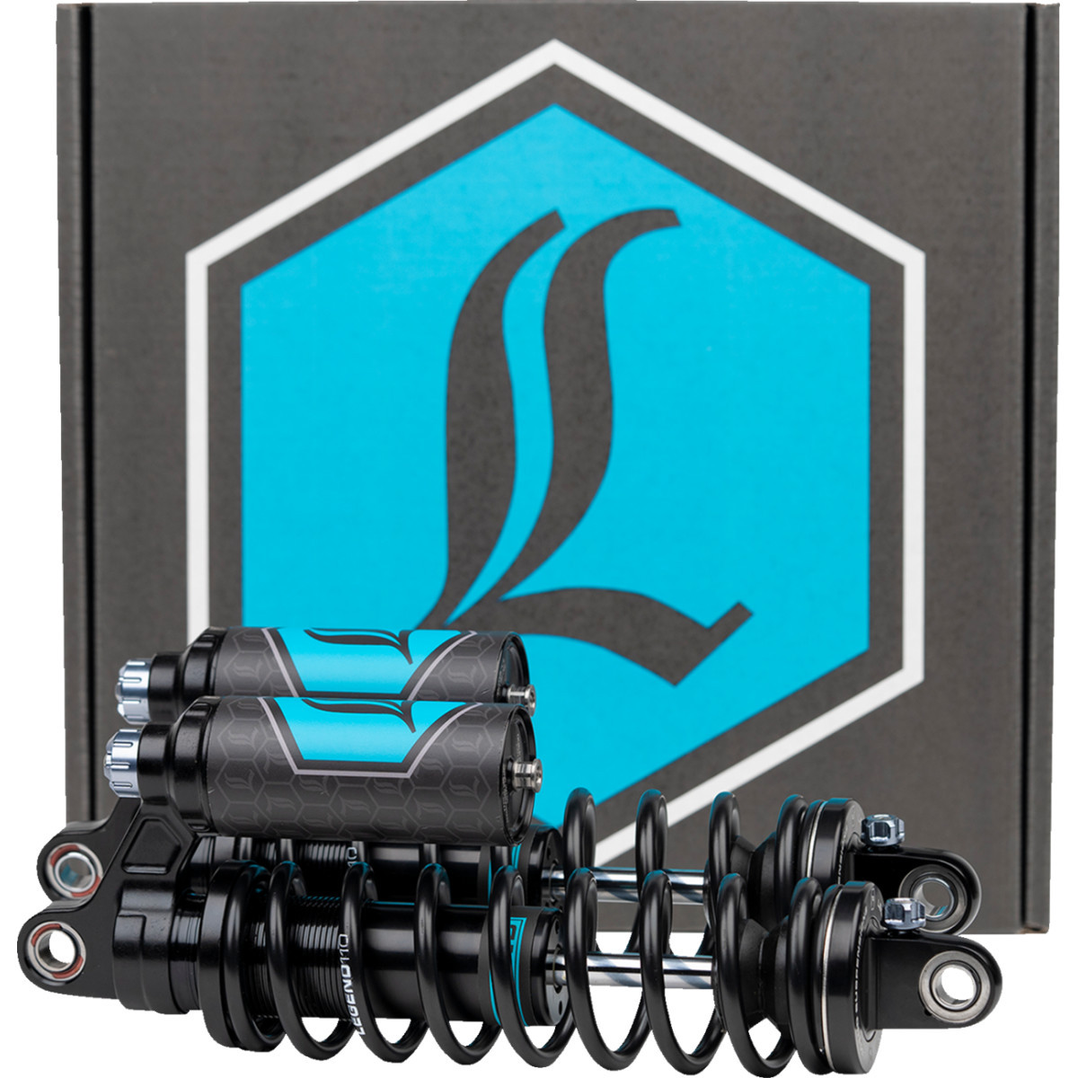 Legend Suspension #1310-1896 - REVO ARC Piggyback Shocks - 14" - Standard - Black - '04-'22 Sportster