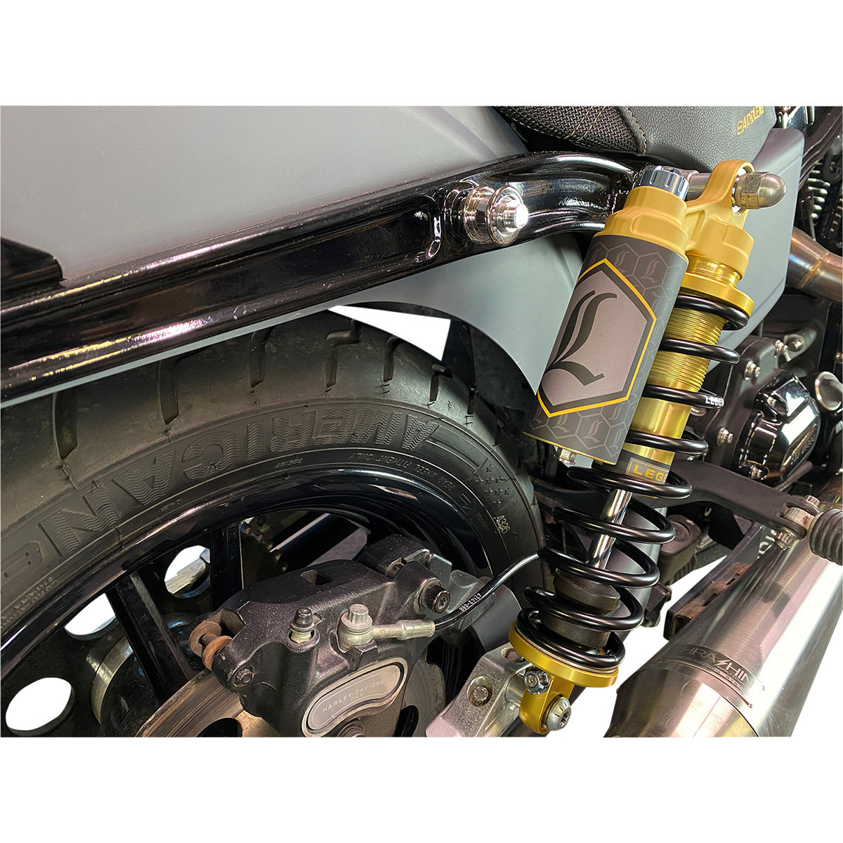 Legend Suspension #1310-1914 - REVO ARC Piggyback Shocks - 13" - Standard - Gold - '99-'17 Dyna