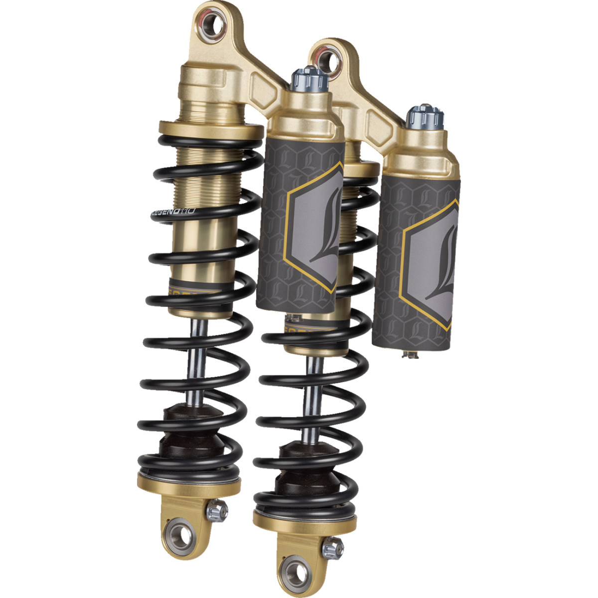 Legend Suspension #1310-1914 - REVO ARC Piggyback Shocks - 13" - Standard - Gold - '99-'17 Dyna
