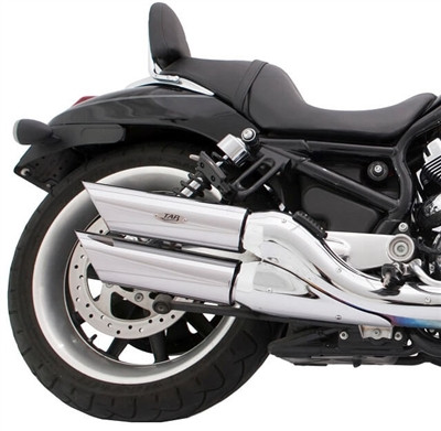 Tab Performance #111-1222 - Night Rod, Street Rod, 10th Anniversary Slash Cut Exhaust Pipes (REMOVABLE BAFFLE) -|Chrome