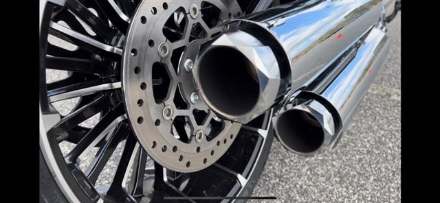 Tab Performance #131-1291-C4-Z - Softail Long Tip Compatible Exhaust Pipes | Chrome