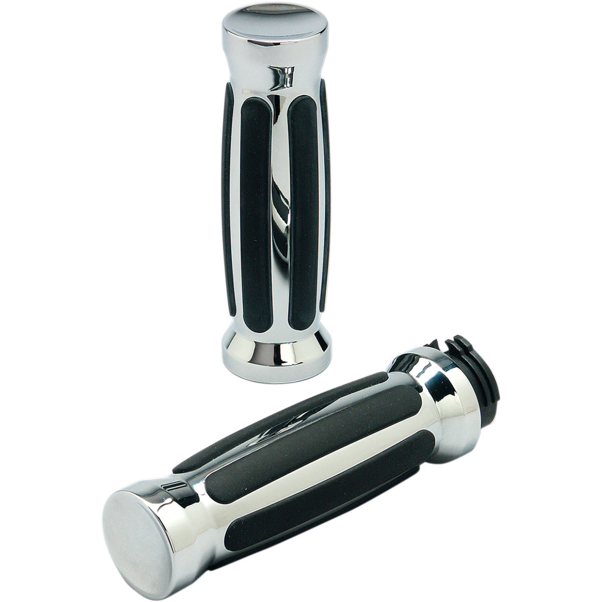 Pro-one Perf.mfg. #490001 - Custom Straight Rubber Grips - TBW - Chrome