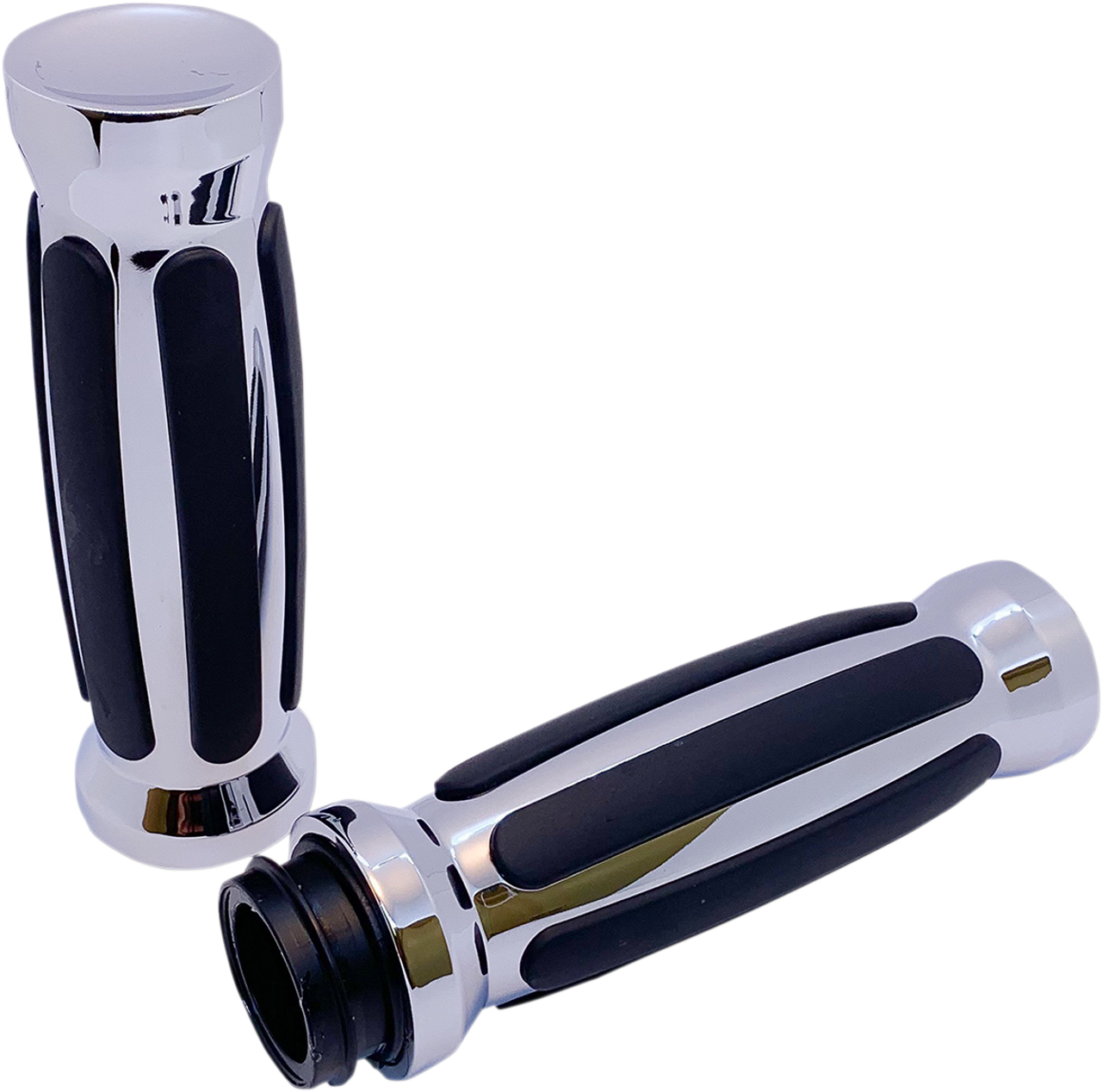 Grips - Straight - Rubber - TBW - Chrome