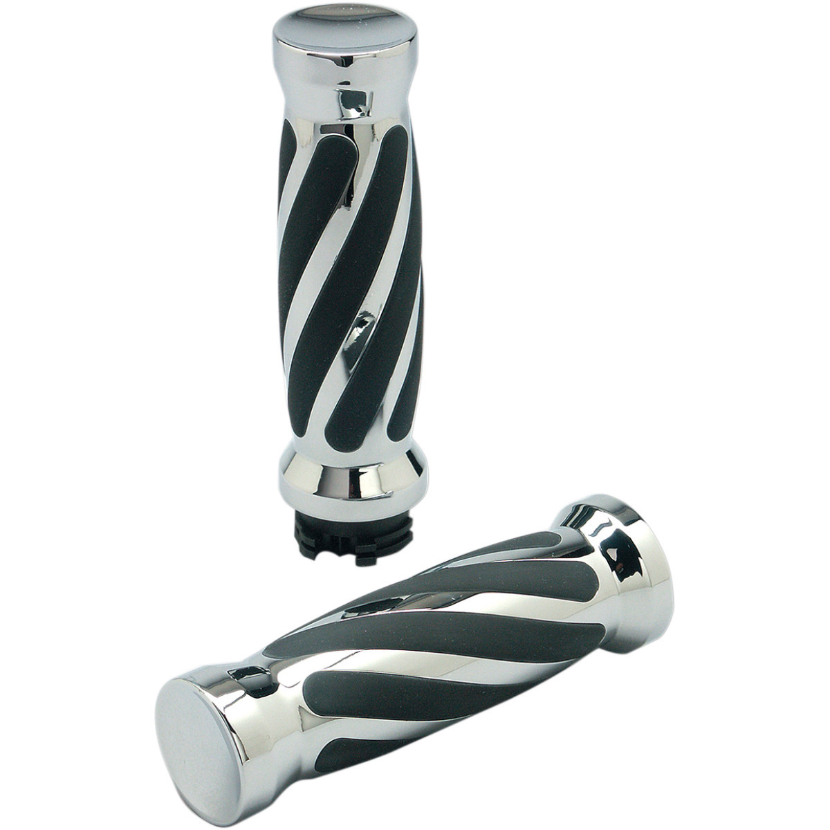 Pro-one Perf.mfg. #490011 - Custom Twisted Rubber Grips - TBW - Chrome
