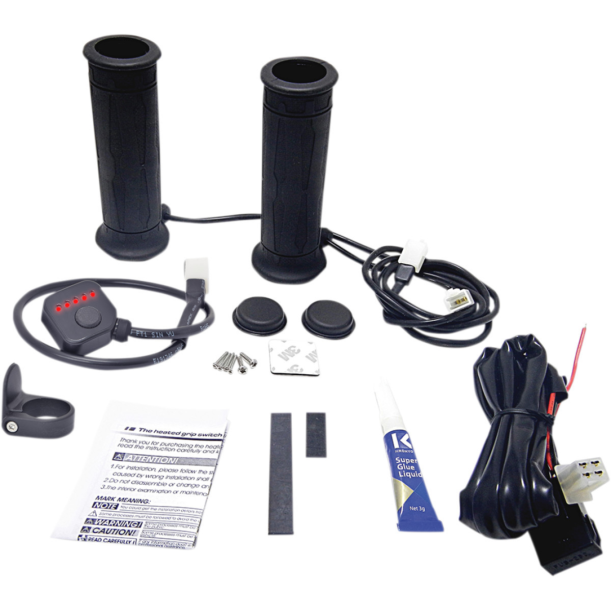 Koso North America #AM10706G - 5 Level Twist Throttle Heated Grips - 1"
