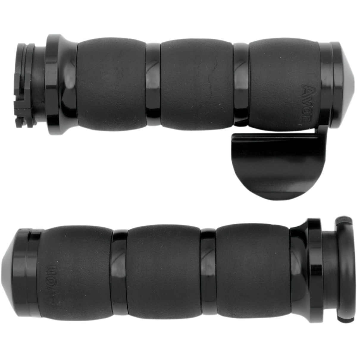 Avon Grips #AIR-96-BOSS - 3-Ring Velvet Air Grips - Throttle Boss - Black