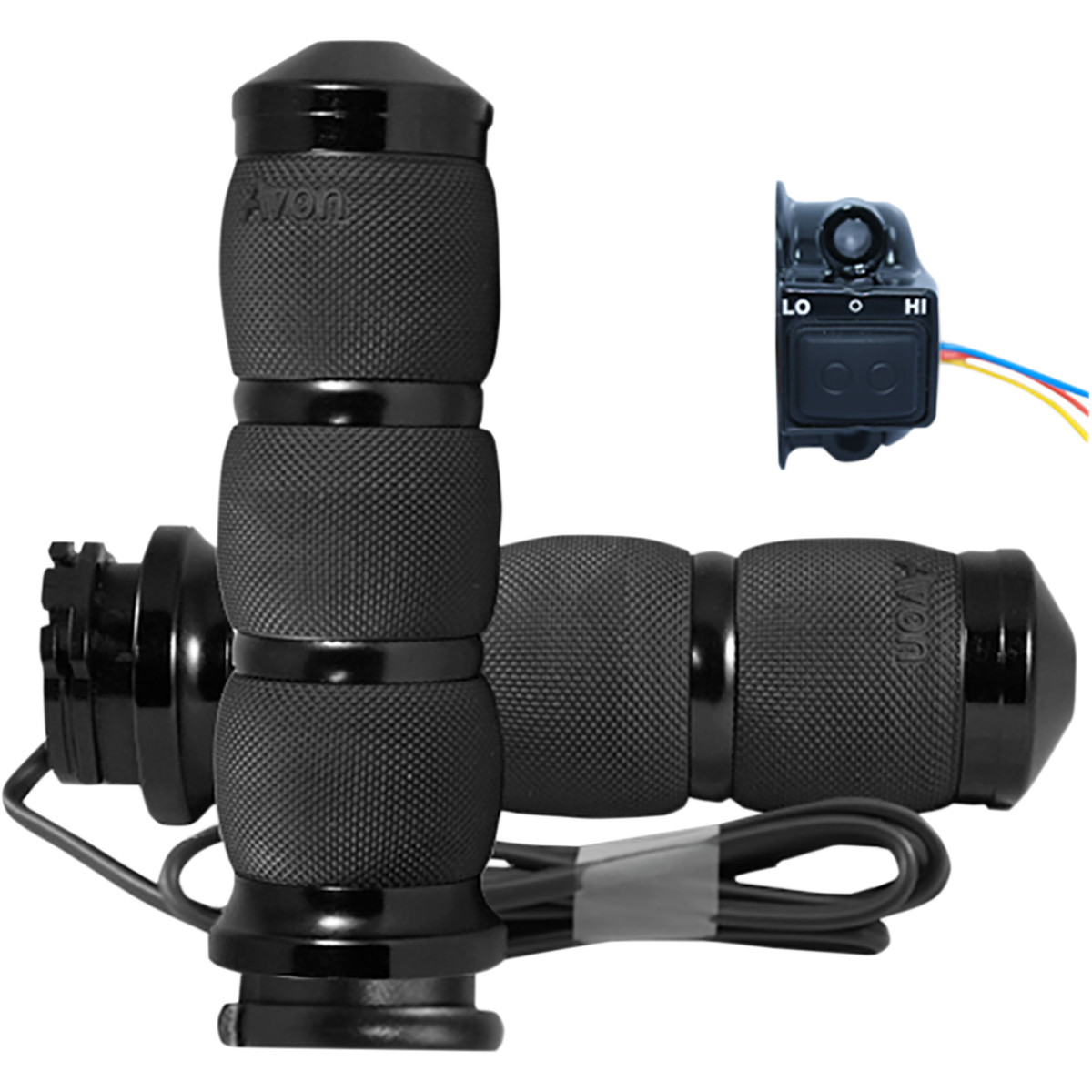 Avon Grips #AIR-90-ANO-HT - Heated Grips - Air Cushion - Cable - Black