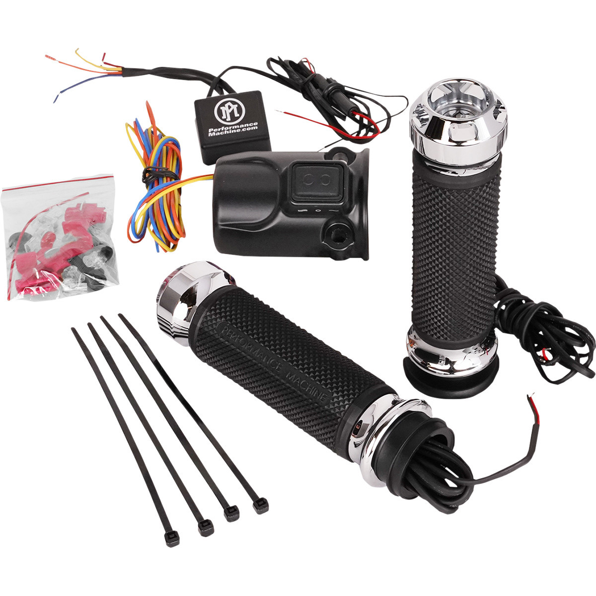 Performance Machine (PM) #0063-2095-CH - Apex Heated Grips - FLTRX - Chrome